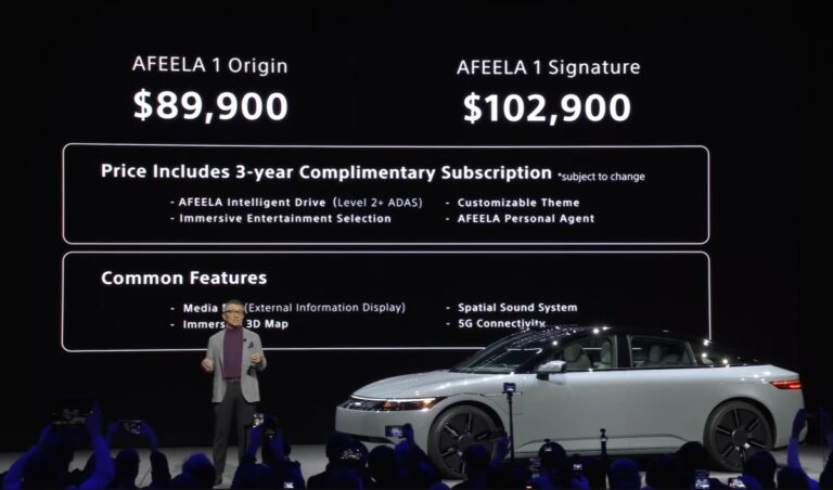 Sony-Honda’s Afeela EV will start at $89,900